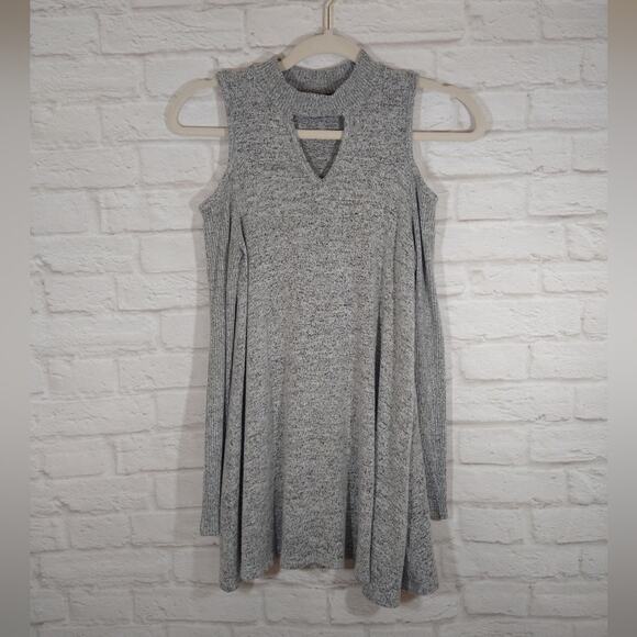 A I.N. San Francisco Heather Gray Brushed Cold Shoulder Long Sleeve Top Shirt S - Picture 3 of 12
